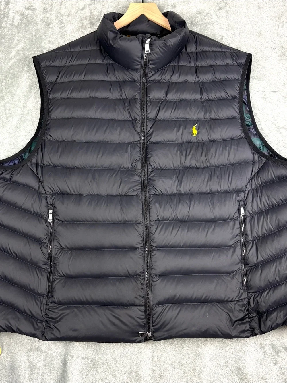 Polo Ralph Lauren Vest Mens 3XB Black Quilted Duck Down Puffer Full Zip Pockets